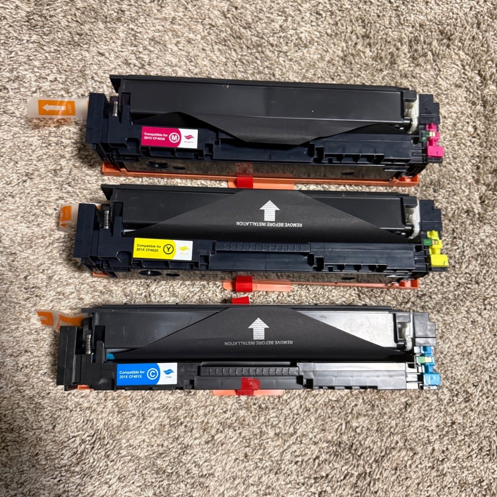 3PK Compatible HP 201X Toner CF401X CF402X CF403X Cyan Yellow Magenta High Yield